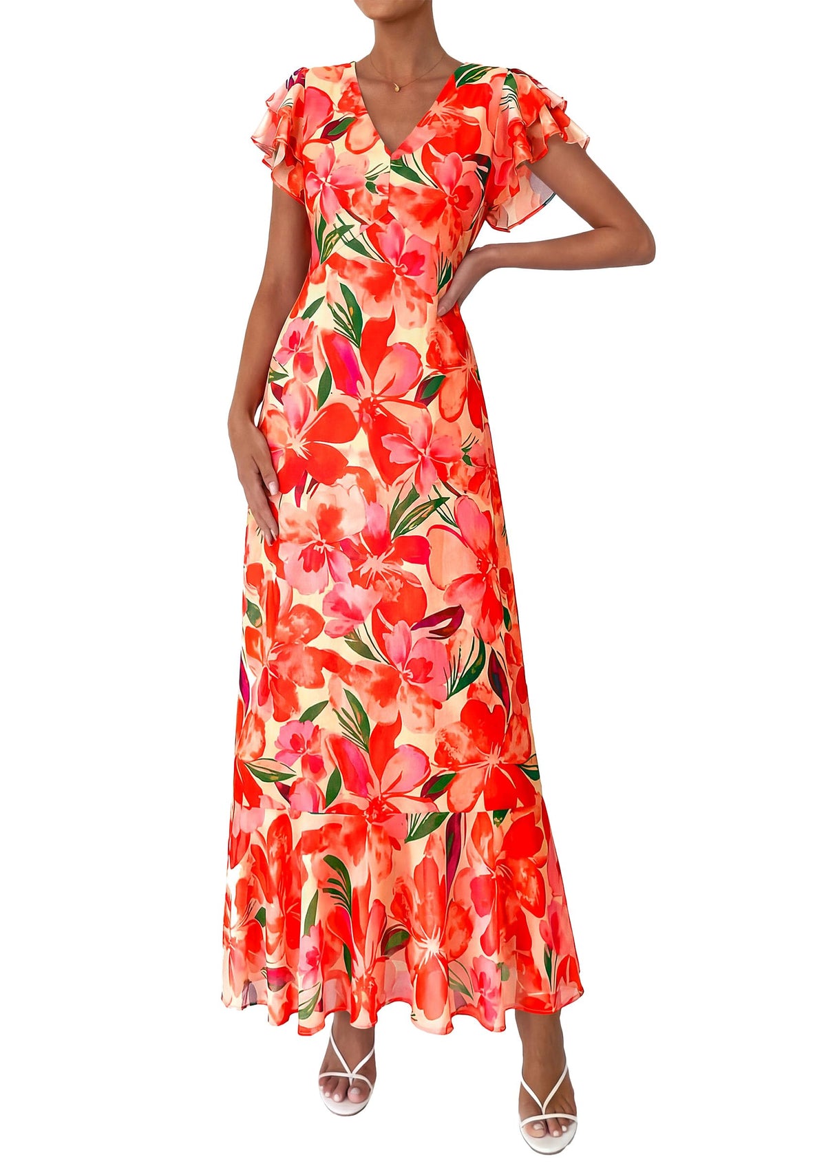 PRETTYGARDEN Womens Summer Boho Floral Maxi Dress
