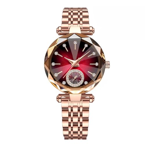 Women Watches with Bracelet Rose Gold for Lady Elegant Stainless Steel Secondary image