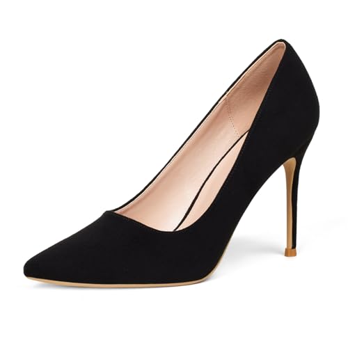 GENSHUO Women's Closed Toe Stiletto High Heels Dress 4 Inch Heeled Pointed Toe Party Homecoming Wedding Pump Shoes Main image