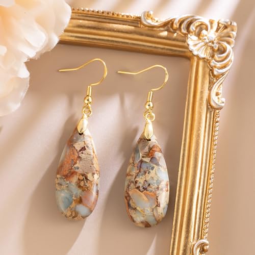 Imperial Jasper Teardrop Earrings Secondary image