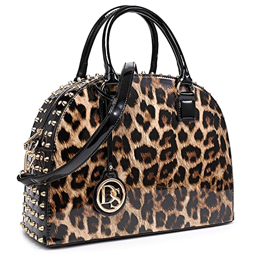 Dasein Patent Leather Dome Satchel — Structured Work Tote with Long Strap