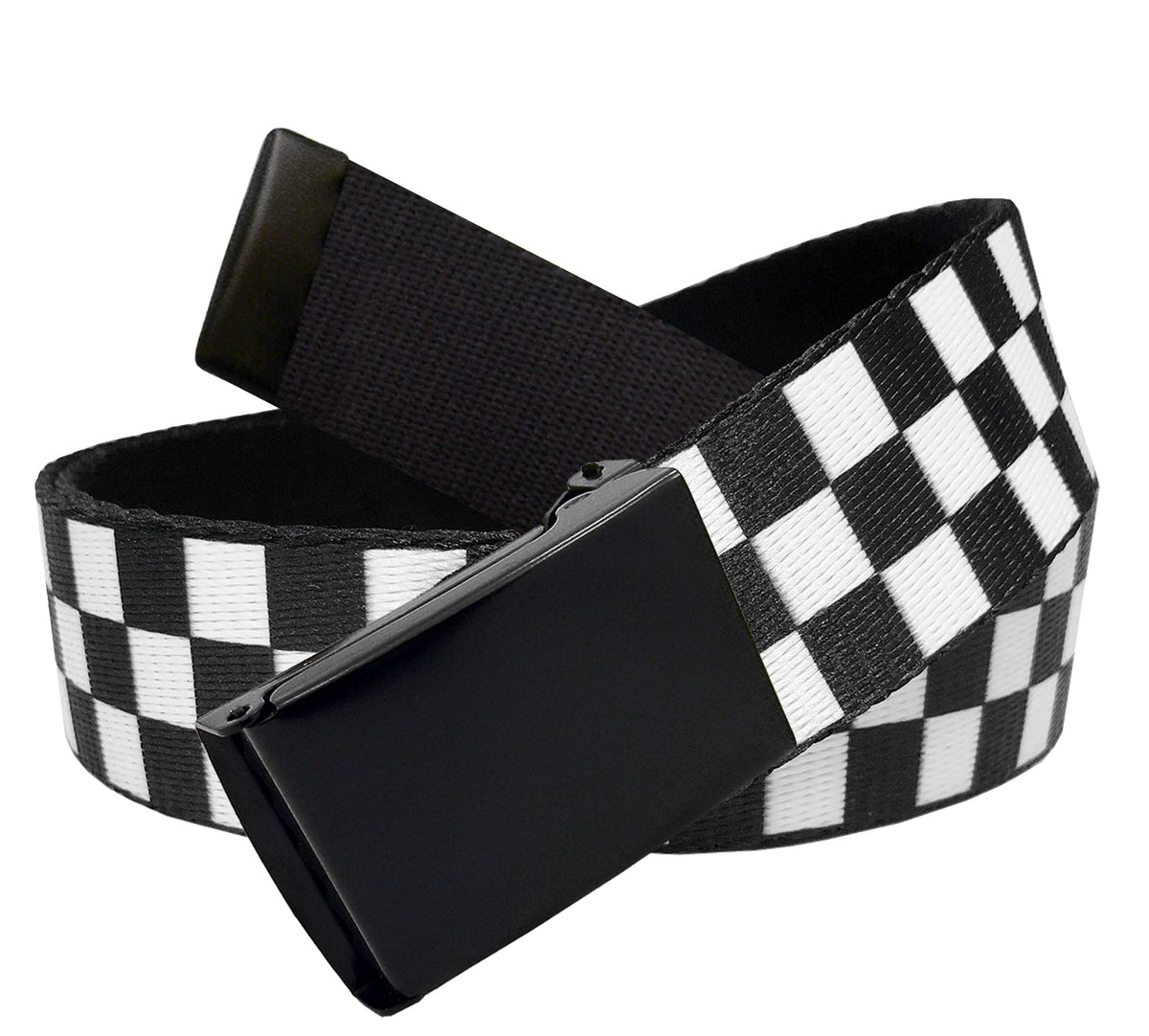 Women's 1.25" Wide Black Flip Top Military Belt Buckle With Canvas