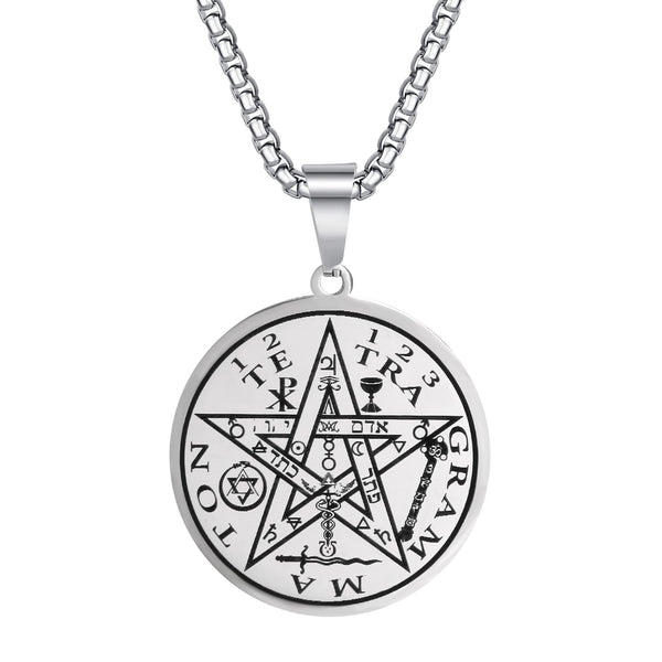 Tetragrammaton Pentacle Necklace for Men