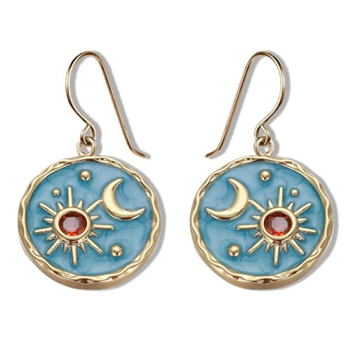 Vintage Sun and Moon Coin Drop Earrings