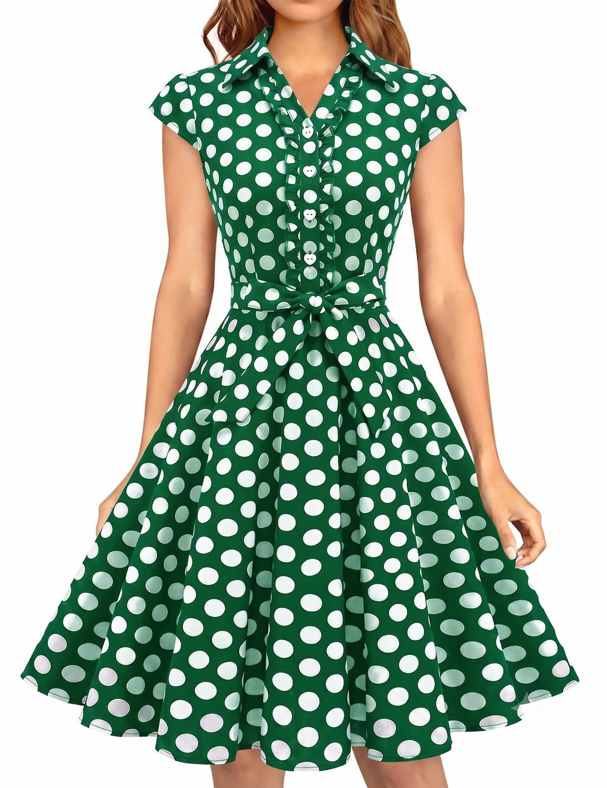 Wedtrend Women's 1950s Rockabilly Cap Sleeve Vintage Swing Cocktail Dress