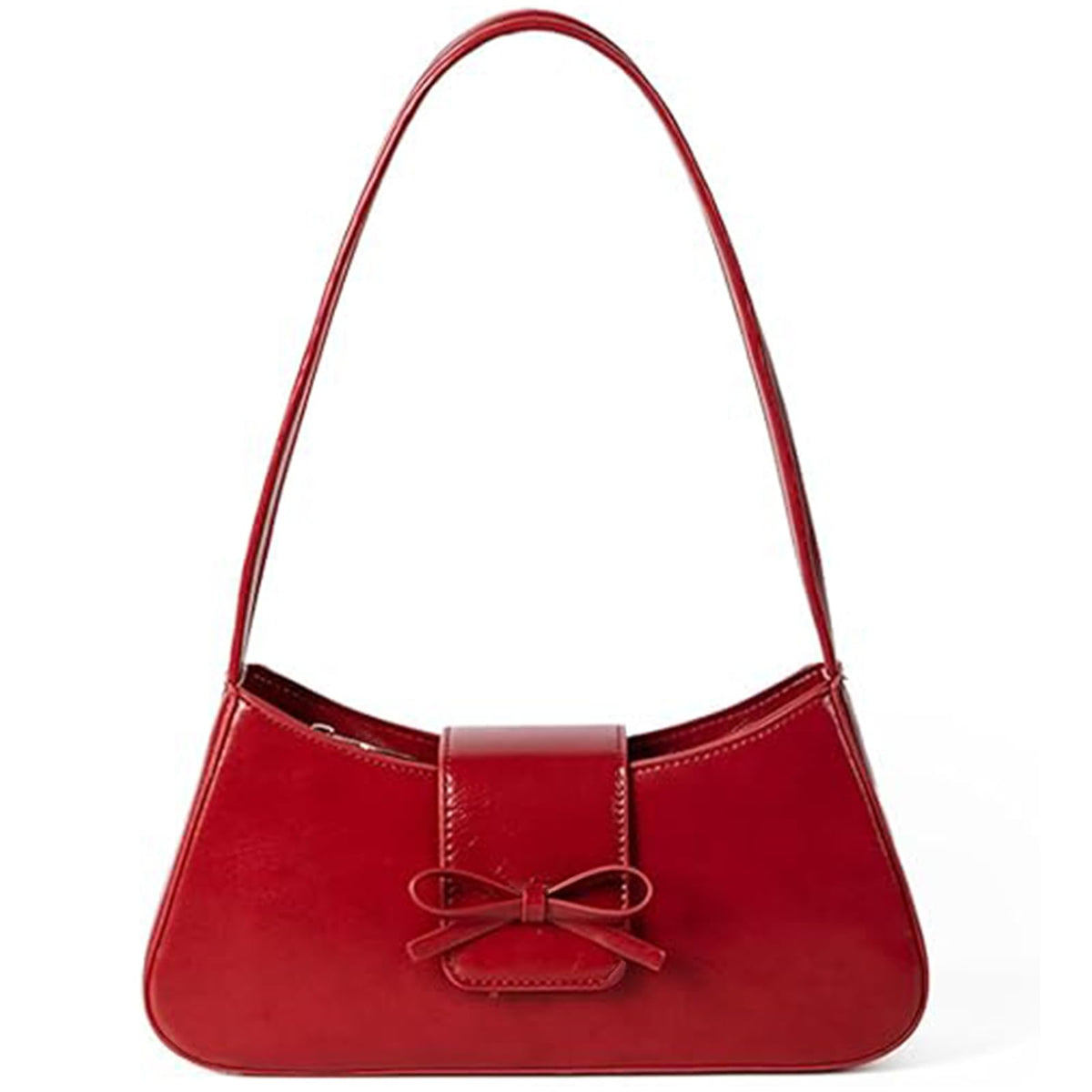 Shoulder Bag for Women — Trendy Y2K Patent Leather Bow Hobo