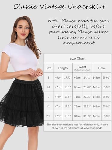Women's 50s Vintage Petticoat A-line Underskirt Crinoline Rockabilly Tutu Skirt S-3XL