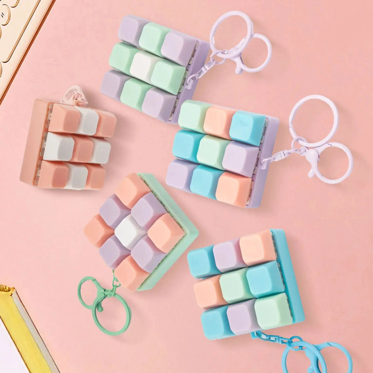 9-Key Mini Keyboard Fidget Keychain