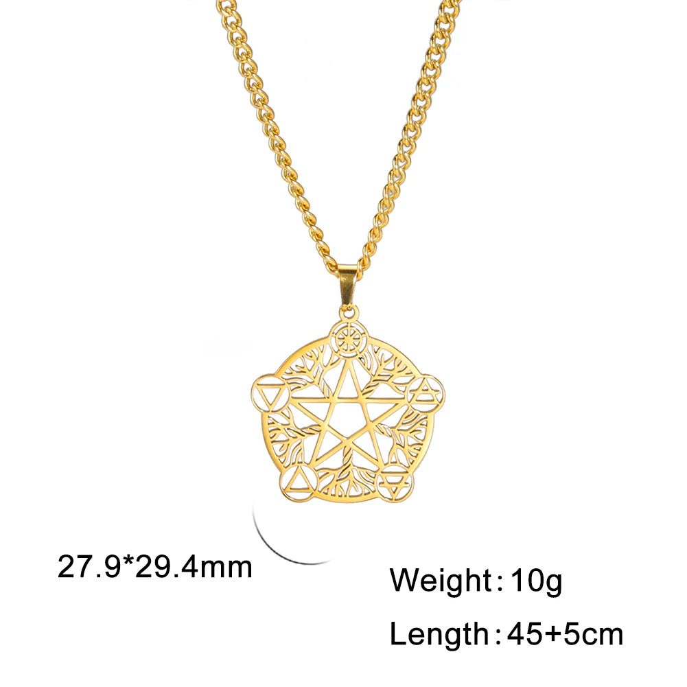 Stainless Steel Pentagram Necklace