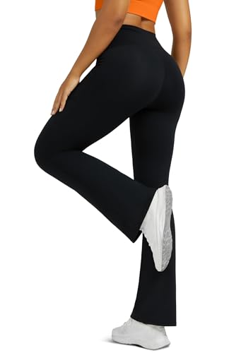 Flare Leggings For Women Yoga Pants With Pockets High Waisted