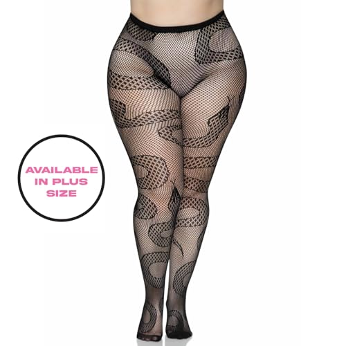 Dark Animal Print Fishnet Tights