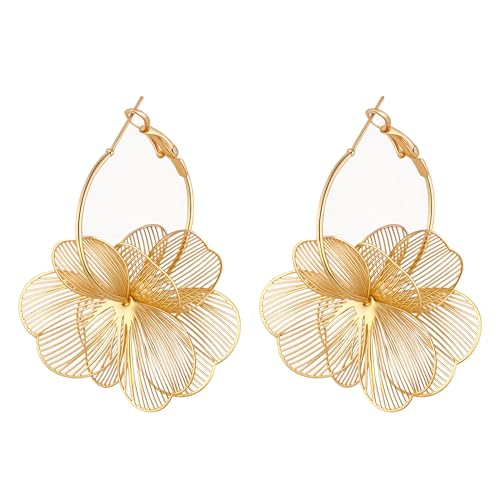 Floral Filigree Statement Hoop Earrings