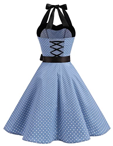 Vintage Swing Dress - Halter Neck - 1950s Rockabilly Pin-Up Style