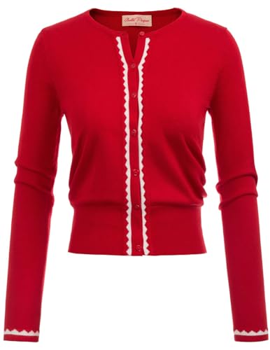 Women's Color Block Cropped Knit Cardigan