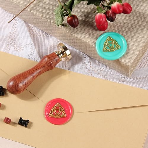 Celtic Knot Triquetra Wax Seal Stamp - Trinity Knot Sealing Wax Infinity Symbol of Endless Love - Good Luck Amulet - Irish Witchcraft Wicca Magic Wolf Vintage