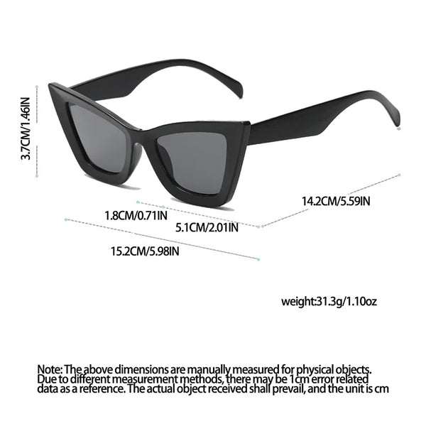 Vintage Square Cat Eye Goggle Sunglasses