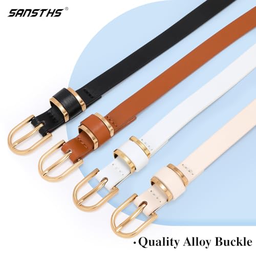 4 Pack Women Belt With Gold Alloy Buckle