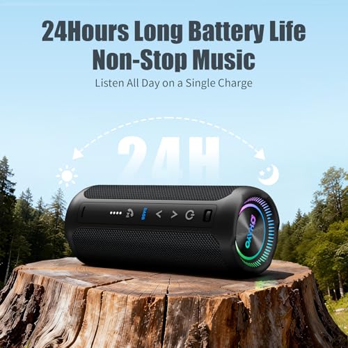 25W Outdoor Bluetooth Speaker – IPX7, Colorful Lights, 24H