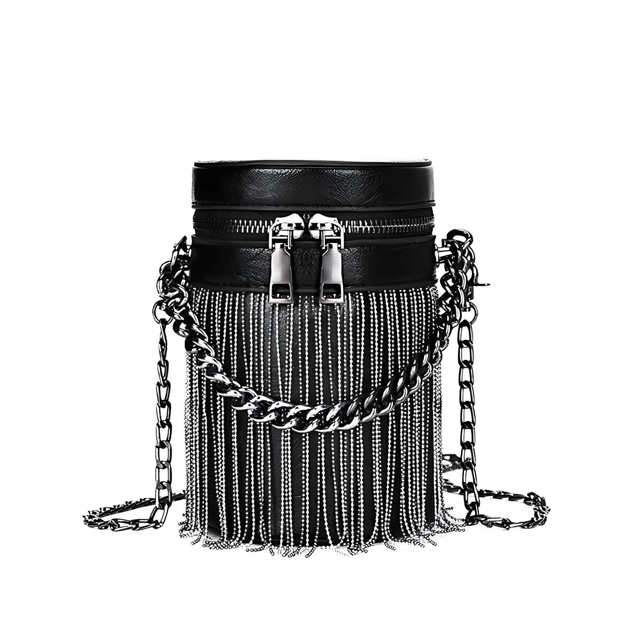 Y2K Punk Tassel Tote — Gothic Fringe Shoulder/Crossbody Handbag
