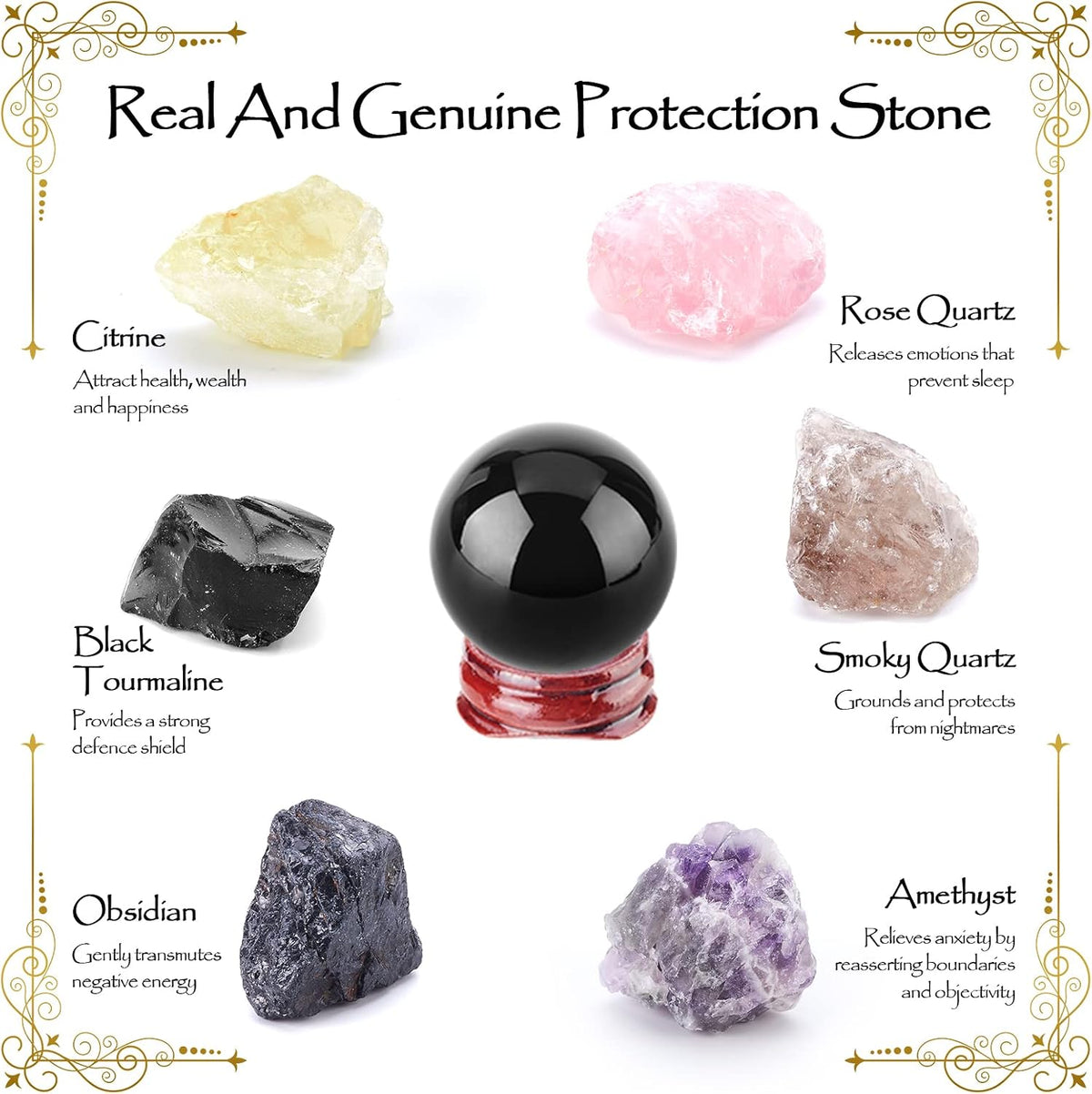 Wiccan Supplies and Tools for Protection, 130Pack Witchcraft Supplies Witchy Gift for Beginners, Dried Herbs, Crystals, Candles, Witch Starter Spell Kit