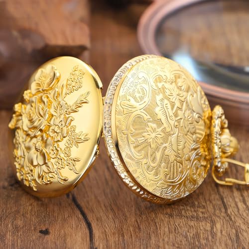 Solid Small-Flower Quartz Pocket Watch with an Elegant Vintage Style a
