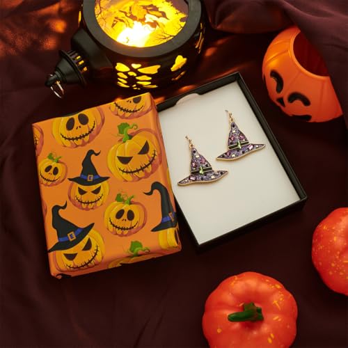 Halloween Earrings for Women Witch Hat Pumpkin Ghost Maple Skull Spider Earrings Holiday Festive Jewelry Present