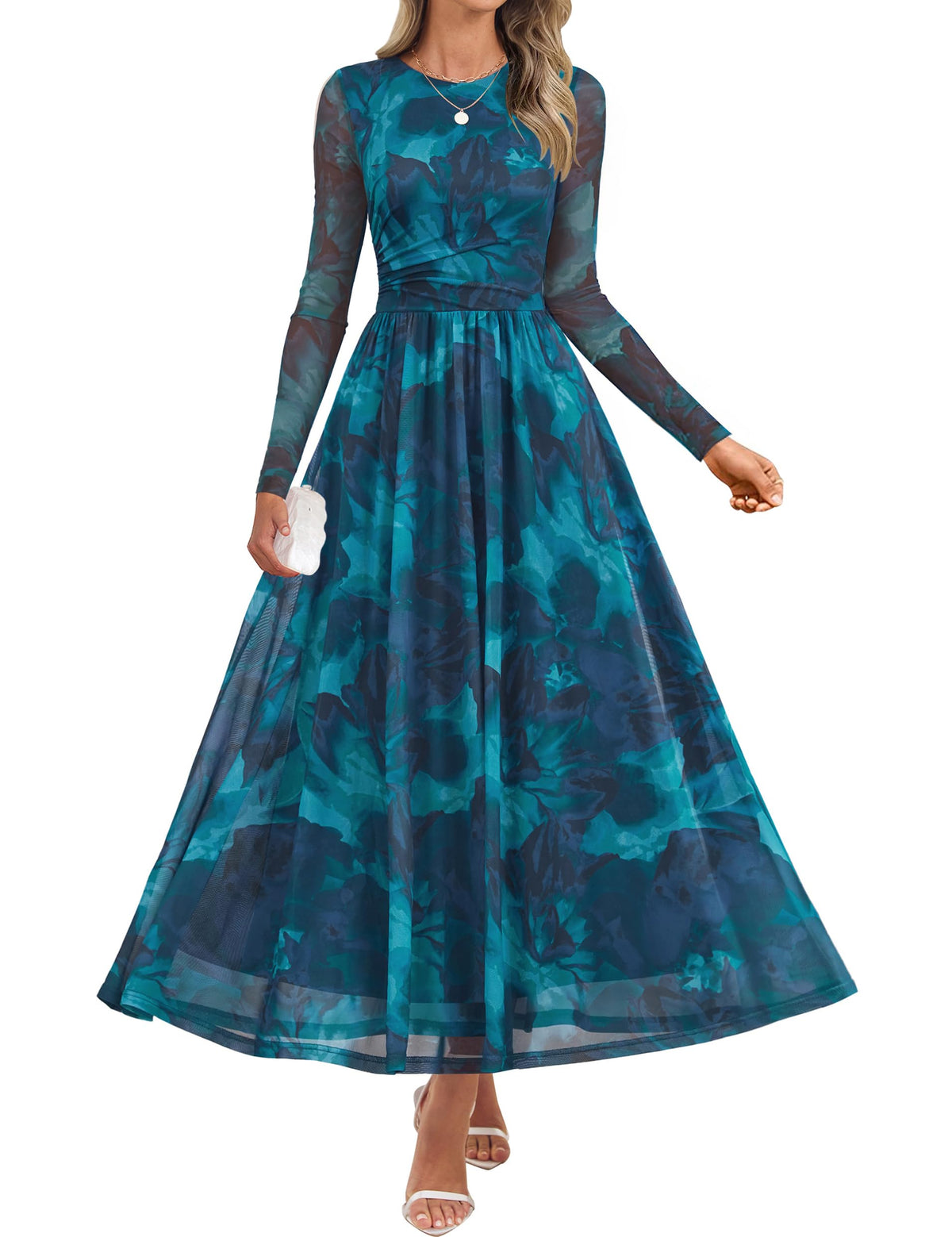 ZESICA Women's Fall Long Sleeve Wedding Guest Dresses