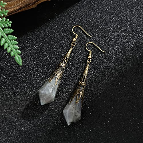 Boho Natural Stone Dangle Drop Earrings