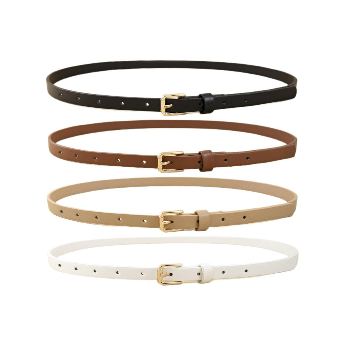 4 Pack Women Skinny Belts For Jeans Dress Thin Waist Belt For Ladies