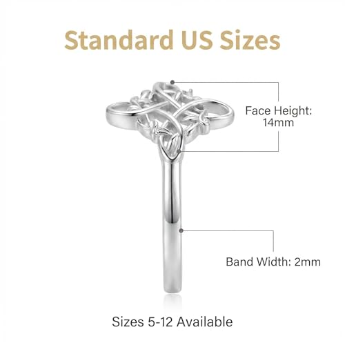 Witches Knot Ring Nudo De Bruja Jewelry Original Tetragrammaton Amuleto de Proteccion 925 Sterling Silver Wicca Moon Irish Celtic Ring Jewelry Gift for Women