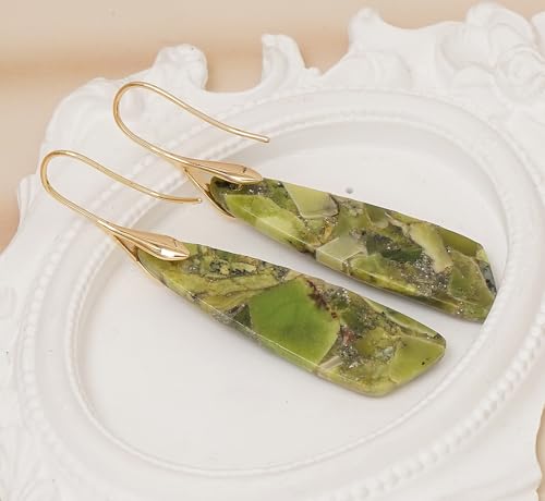 Natural Stone Triangle Boho Dangle Earrings