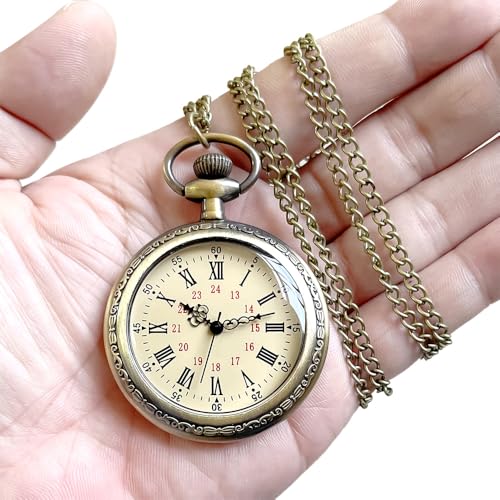 Vintage Pocket Watch with Chain — Unisex