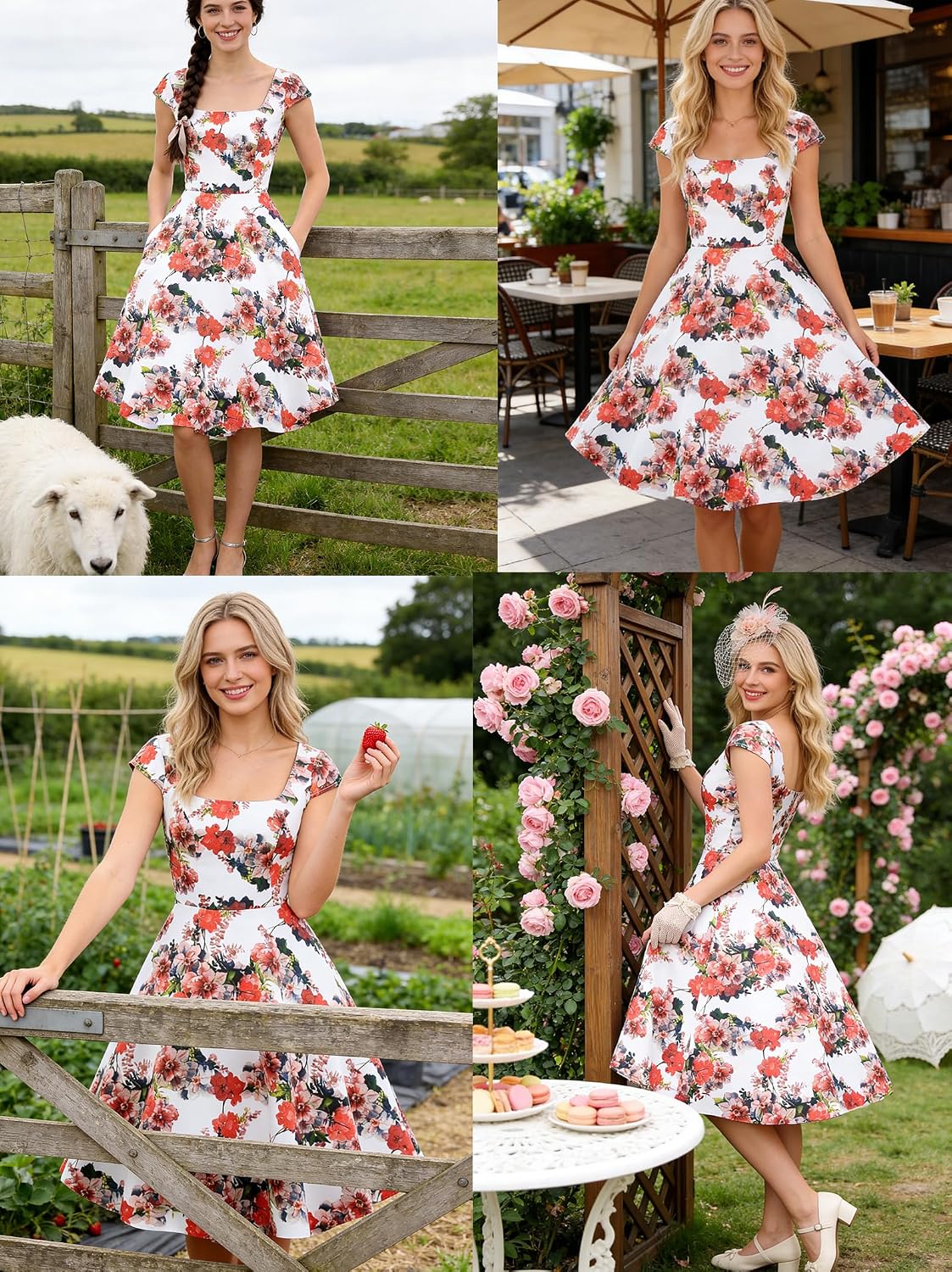 Women's Cocktail Dress 1950s Retro Swing Dress