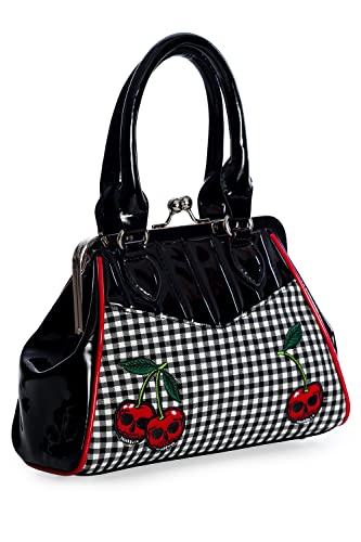 Rockabilly Cherry Skulls Kisslock Handbag