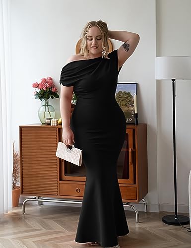 YMDUCH Women's Sleeveless Off Shoulder Long Formal Party Dress