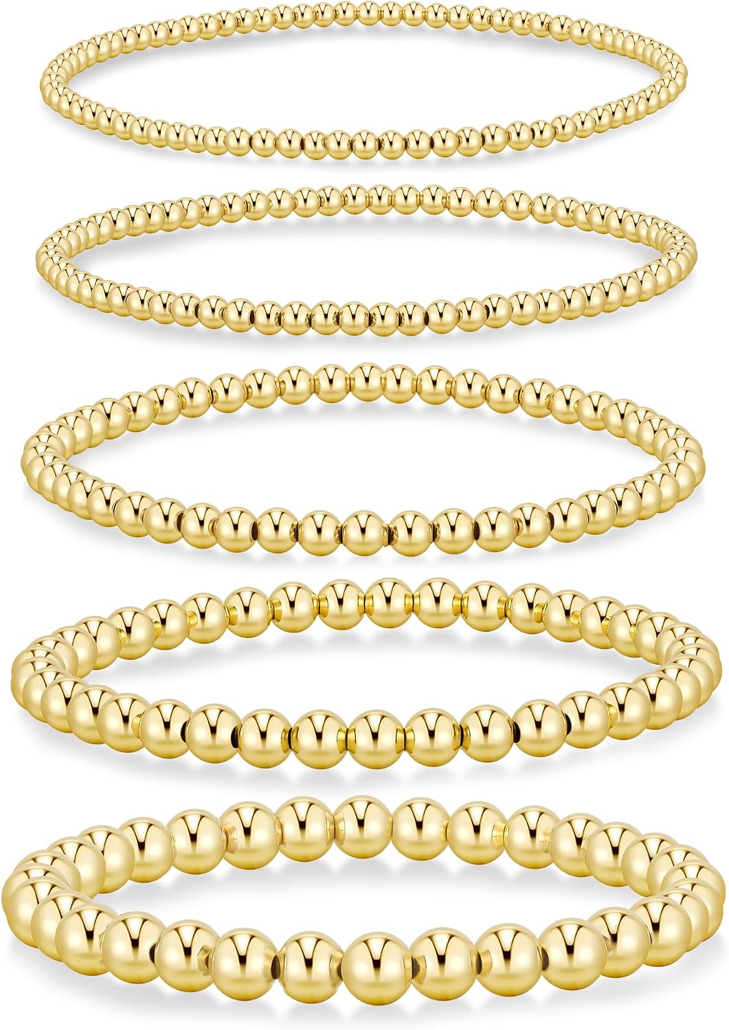 Yoosteel Gold Beaded Bracelets for Women Teen Girls, Gold Plated Jewelry