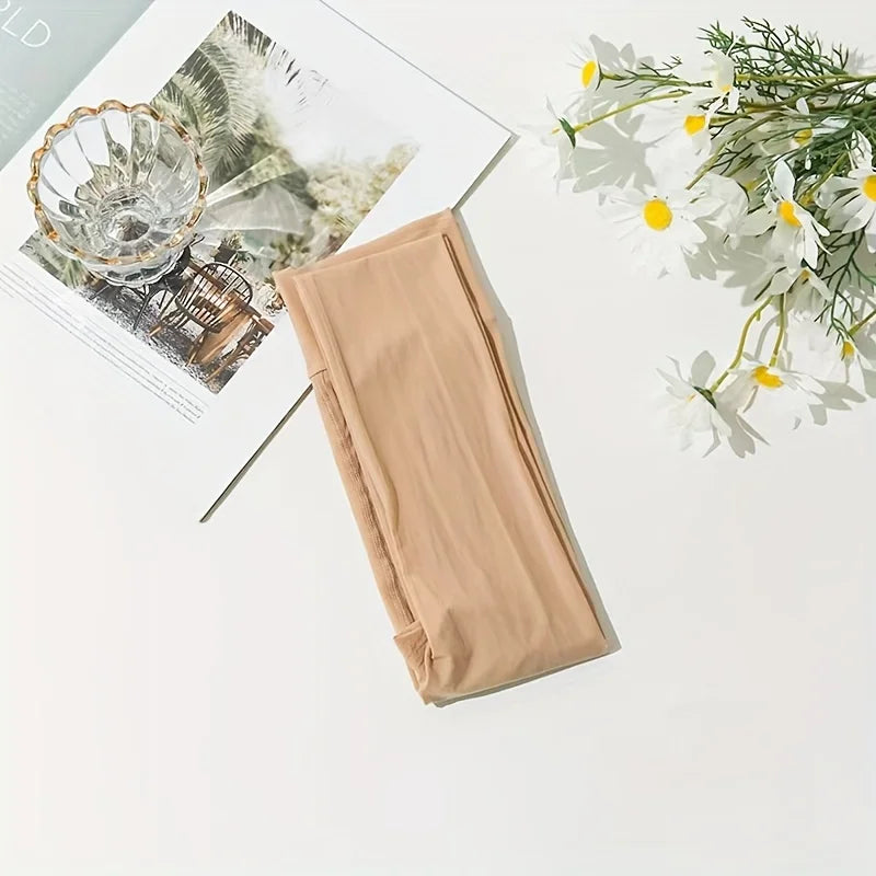 8D Oil Gloss High Waist Open Pantyhose