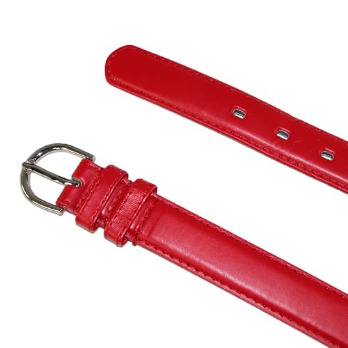 Women's Leather Dress Belt 1 1/8 Inch Silver Buckle Secondary image