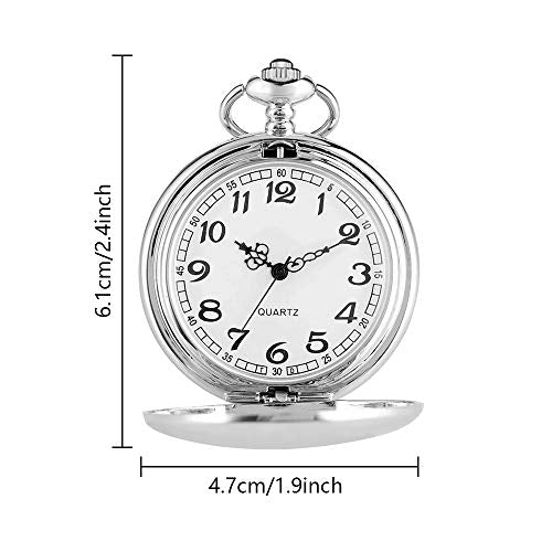 Set of 2 Classic Pocket Watch with Chain for Men and Women Secondary image