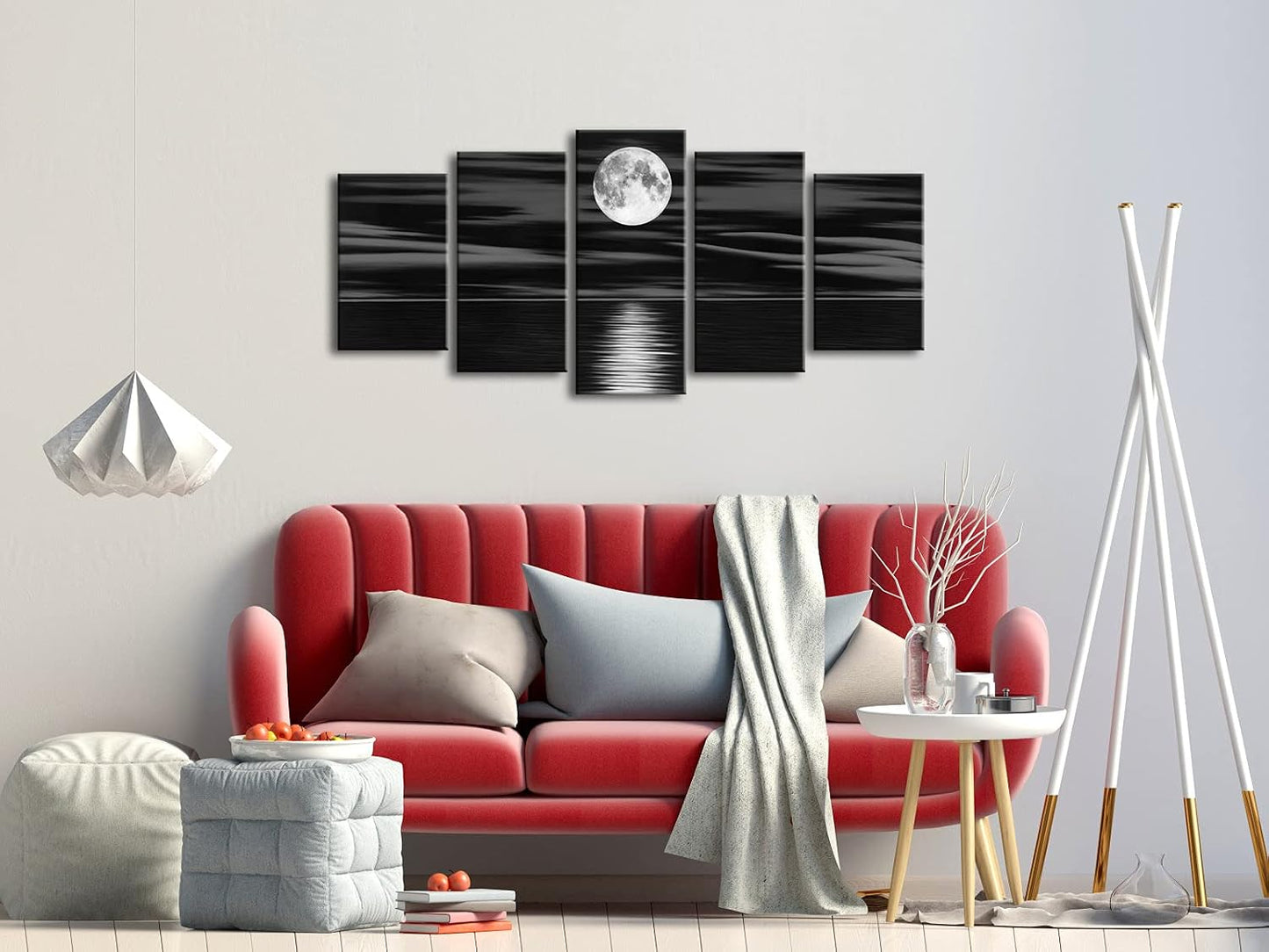 Sea White — Full Moon in Night Canvas Print