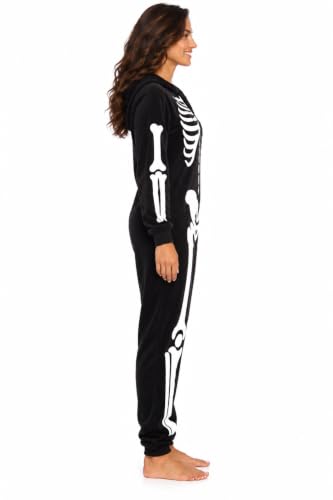 Just Love Women's Adult Onesie Skeleton Halloween Costume with Hood