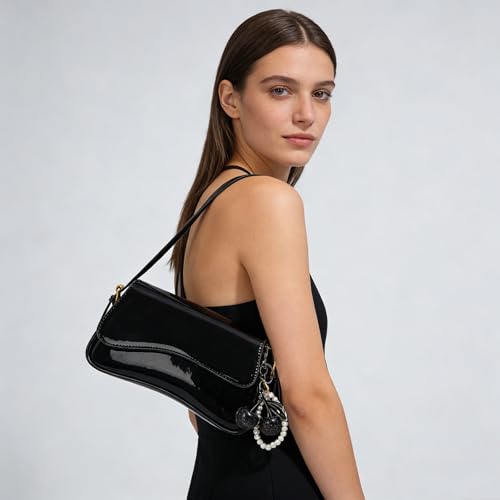 Purse for Women — Hobo Crossbody/Shoulder Bag with Cherry Pendant, Classic Retro Y2K, Detachable Straps