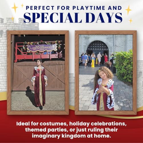 Dress Up America Queen Costume for Girls - Kids Renaissance Princess Costume - Royal Gown and Crown Set