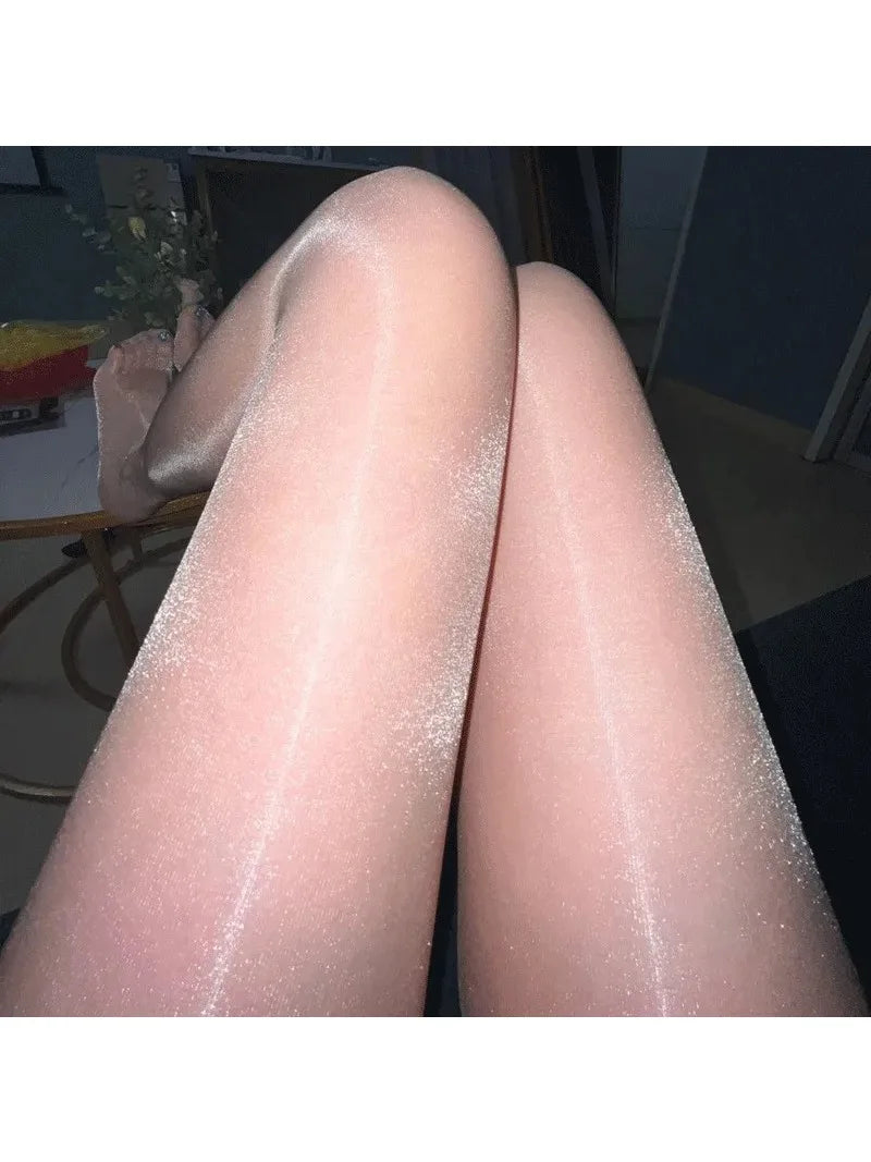 Shiny Glitter Transparent Slim-Fit Tights Secondary image
