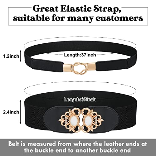 4 Pieces Plus Size Waist Belts For Women 2 Xl Wide Stretchy Elastic
