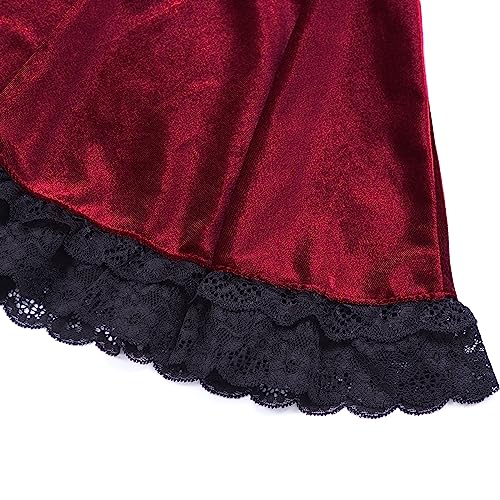 Velvet Lace Little Mini Skirts for Women High Waist Casual Ruffle Skirt Y2k Punk Goth Party