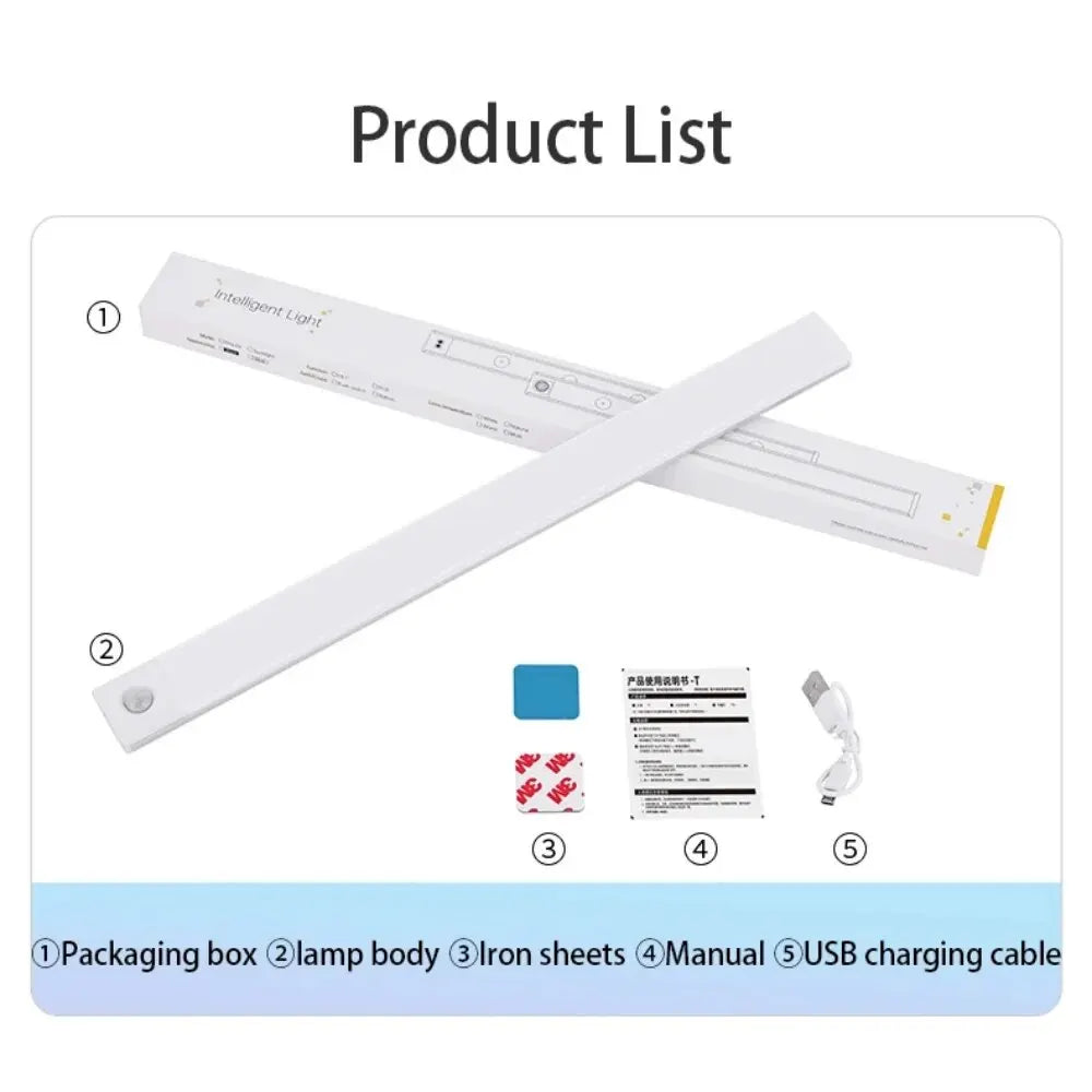 LED Cabinet Light USB Type-c Rechargeable Motion Sensor LED Lamp for Kitchen Wardrobe Cabinet Lig...