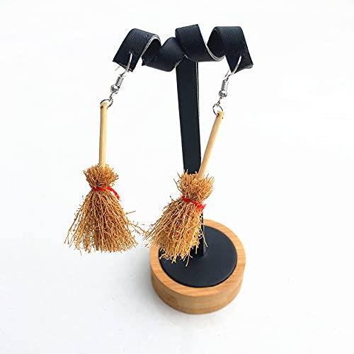 Cute Broom Earrings Witch's Flying Straw Broom handmade Funny Earrings for Women Jewelry