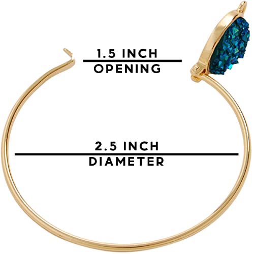 Simulated Druzy Cuff Bracelets for Women - Boho Stackable Bangle Bracelet