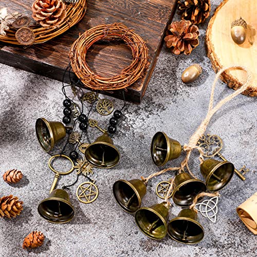 Jetec 2 Pcs Witch Bells for Door Witchy Decor Witchcraft Supply, Novel